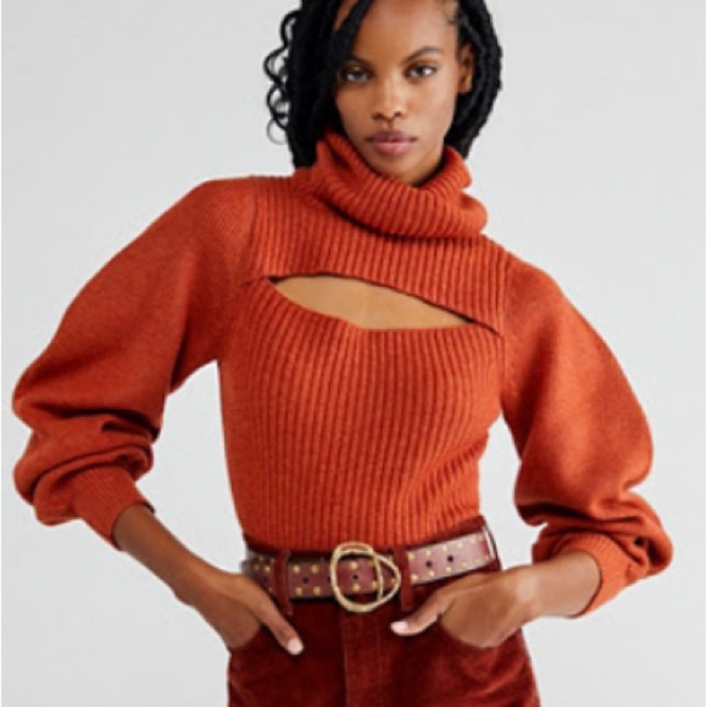 Free People cutout cropped sweater